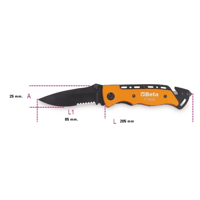 Vendita online Coltello soccorso auto frangicristalli e tagliacinture art.1778